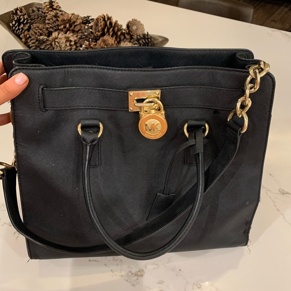 Michael Kors black large Hamilton Tote Bag